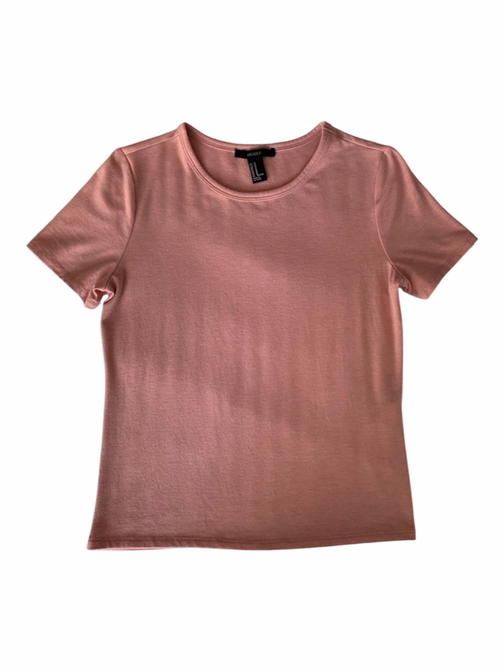 Forever 21 Pink Fitted Short Sleeve Crewneck T-Shirt Medium